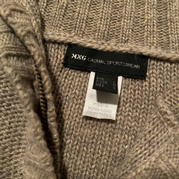 MNG Mango Short Sleeve Knit Double Zip Cropped Sweater | Size M Retro - Picture 4 of 10